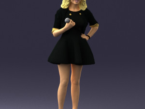 woman in black dress 0214 3D Модель