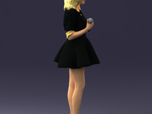 woman in black dress 0214 3D Модель