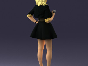 woman in black dress 0214 3D Модель