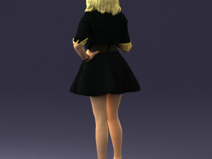 woman in black dress 0214 3D Модель
