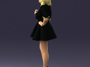 woman in black dress 0214 3D Модель