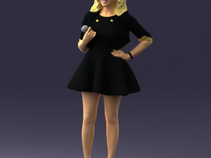 woman in black dress 0214 3D Модель
