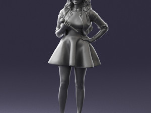 woman in black dress 0214 3D Модель