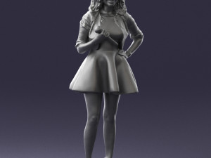 woman in black dress 0214 3D Модель