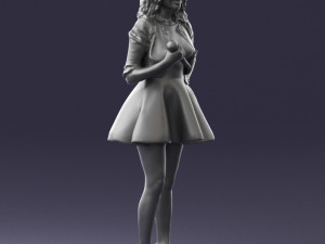 woman in black dress 0214 3D Модель