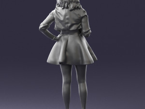 woman in black dress 0214 3D Модель