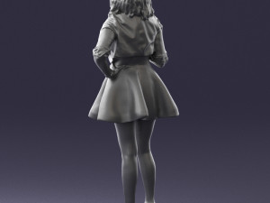 woman in black dress 0214 3D Модель