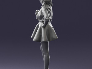 woman in black dress 0214 3D Модель