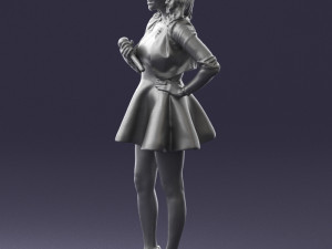 woman in black dress 0214 3D Модель