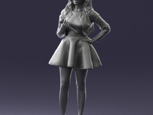 woman in black dress 0214 3D Модель