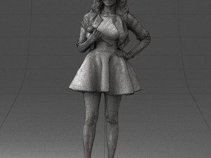 woman in black dress 0214 3D Модель