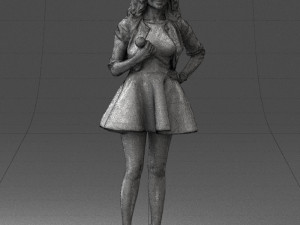 woman in black dress 0214 3D Модель