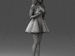 woman in black dress 0214 3D Модель
