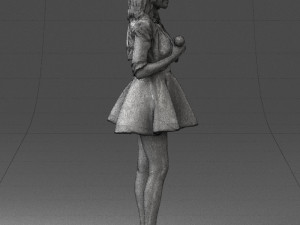 woman in black dress 0214 3D Модель
