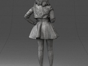 woman in black dress 0214 3D Модель