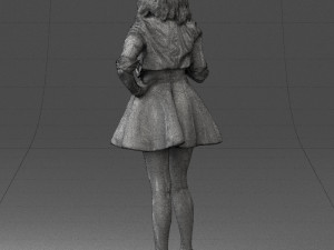 woman in black dress 0214 3D Модель