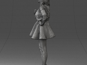 woman in black dress 0214 3D Модель