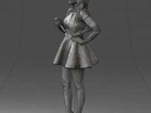 woman in black dress 0214 3D Модель