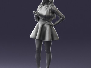 woman in black dress 0214 3d print ready 3D प्रिंट मॉडल