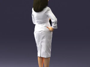 000553 Business Woman with Microphone Professional Speaker 3D Model