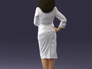 000553 Business Woman with Microphone Professional Speaker 3D Model