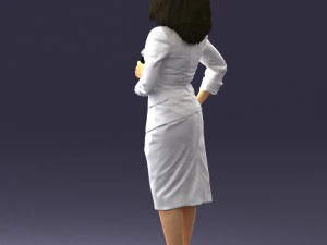 000553 Business Woman with Microphone Professional Speaker 3D Model