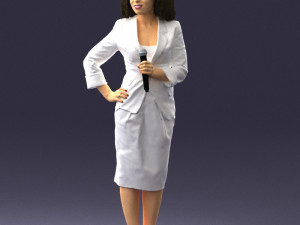 woman in white dress 0217 3D मॉडल
