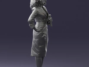 000553 Business Woman with Microphone Professional Speaker 3D Model