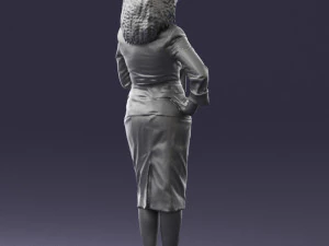 000553 Business Woman with Microphone Professional Speaker 3D Model