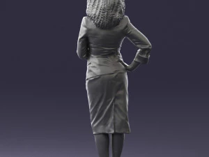 000553 Business Woman with Microphone Professional Speaker 3D Model