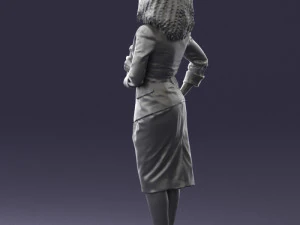 000553 Business Woman with Microphone Professional Speaker 3D Model