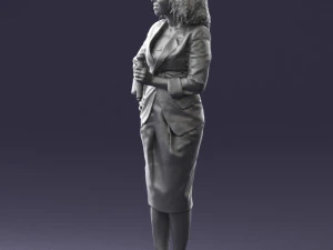 000553 Business Woman with Microphone Professional Speaker 3D Model