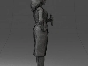 000553 Business Woman with Microphone Professional Speaker 3D Model