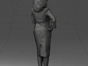 000553 Business Woman with Microphone Professional Speaker 3D Model