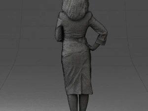 000553 Business Woman with Microphone Professional Speaker 3D Model