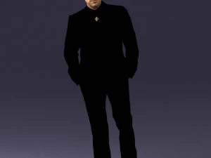 000486 Stylish Man in Black Suit with Sunglasses 3D Model