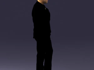 000486 Stylish Man in Black Suit with Sunglasses 3D Model