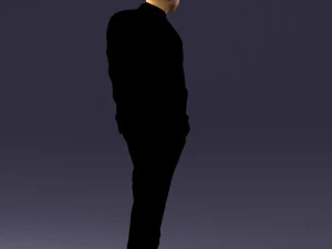 000486 Stylish Man in Black Suit with Sunglasses 3D Model