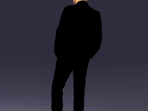 000486 Stylish Man in Black Suit with Sunglasses 3D Model