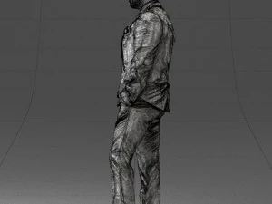 000486 Stylish Man in Black Suit with Sunglasses 3D Model