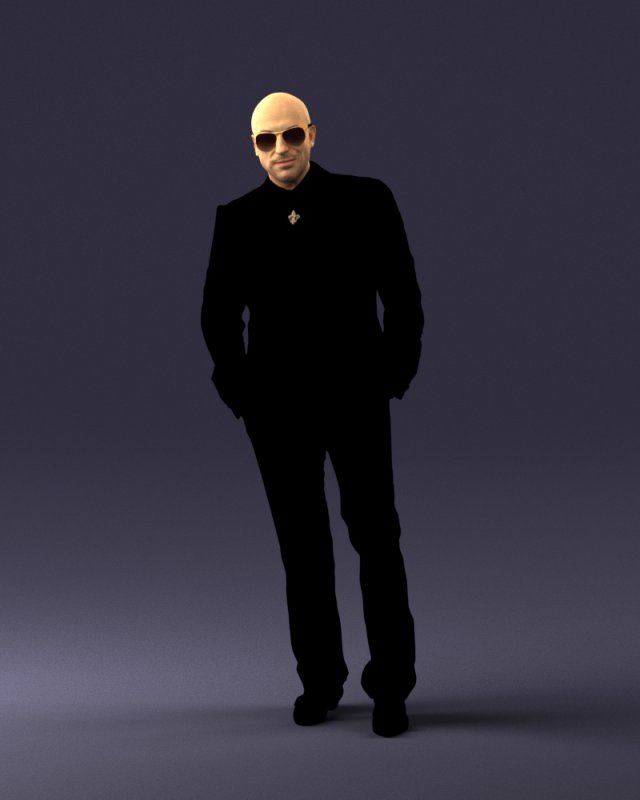 man in black suit 0152 3d print ready 3D Baskı Modeli .c4d .max .obj .3ds .fbx .stl .blend 