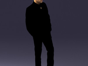 man in black suit 0152 3d print ready 3D Baskı Modeli