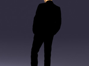 man in black suit 0152 3d print ready 3D Baskı Modeli
