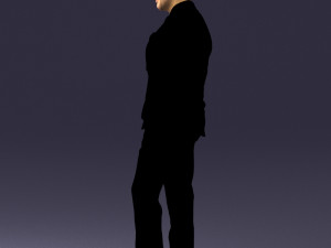 man in black suit 0152 3d print ready 3D Baskı Modeli