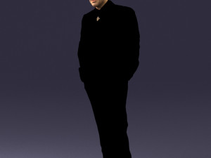 man in black suit 0152 3d print ready 3D Baskı Modeli