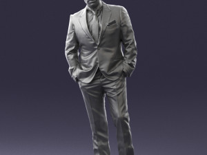 man in black suit 0152 3d print ready 3D Baskı Modeli