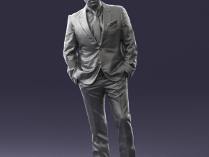 man in black suit 0152 3d print ready 3D Baskı Modeli