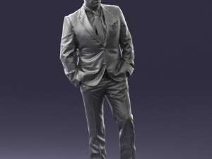 man in black suit 0152 3d print ready 3D Baskı Modeli