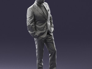 man in black suit 0152 3d print ready 3D Baskı Modeli