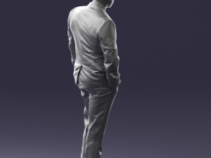 man in black suit 0152 3d print ready 3D Baskı Modeli